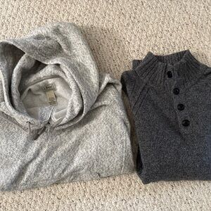 L.L. Bean Light Gray Hoodie Men’s Medium and Banana Republic